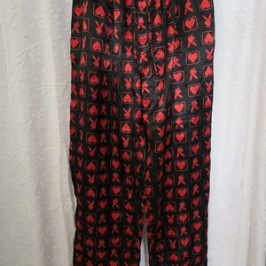 PLAYBOY Red and Black Heart Pajama Pants